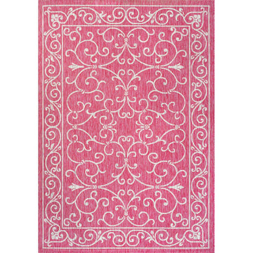 Charleston Vintage Filigree Textured Weave Indoor/outdoor Area Rug